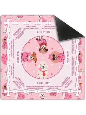 Mahjong Mat Pink Dogs new